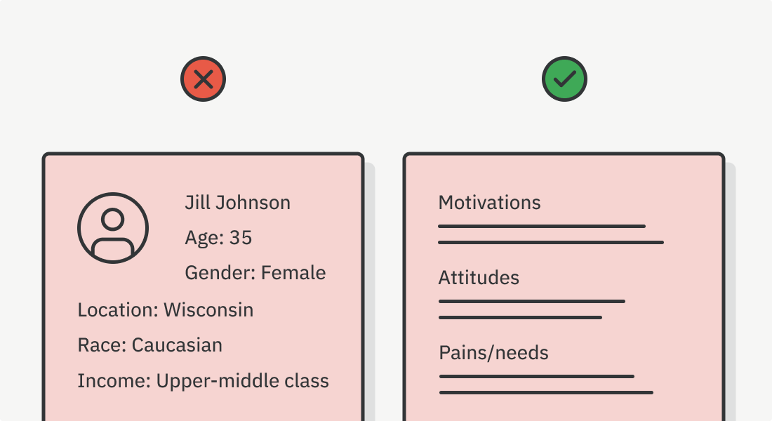 Include psychographics, not demographics